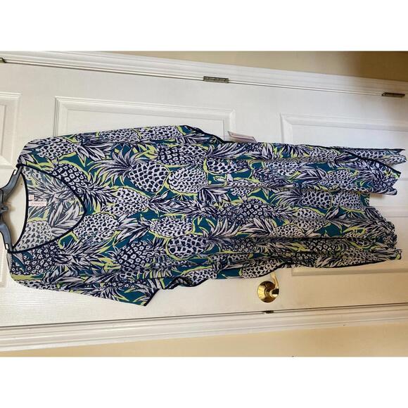 Women's Maxi Dress with Pineapple Print.  Plus size  4XL, 2XL - Picture 1 of 8
